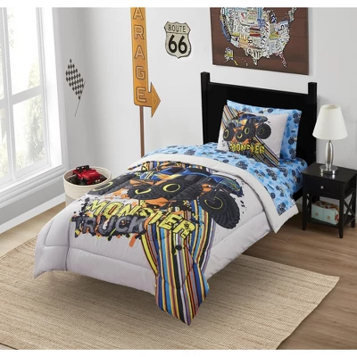 Monster Truck Kids Printed Bedding Set Includes Sheet Set By Sweet Home Collection 4 Monster Truck Kids Printed Bedding Set Includes Sheet Set By Sweet Home Collection - Image 4