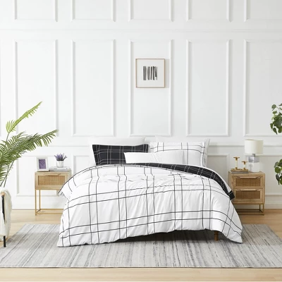 Southshore Fine Living Urban Grid Reversible Oversized Comforter Set 1 Southshore Fine Living Urban Grid Reversible Oversized Comforter Set