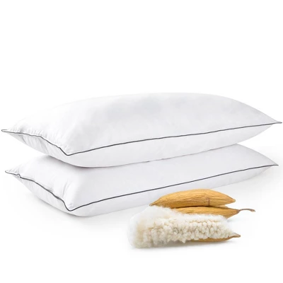 Cheer Collection Set Of 2 Organic Kapok Bed Pillows And Sham Inserts With Plush Microfiber Shell 10 Cheer Collection Set Of 2 Organic Kapok Bed Pillows And Sham Inserts With Plush Microfiber Shell - Image 10