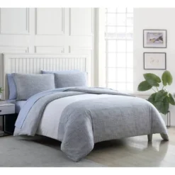 Poppy & Fritz Connery Stripe Gray Duvet Cover Set