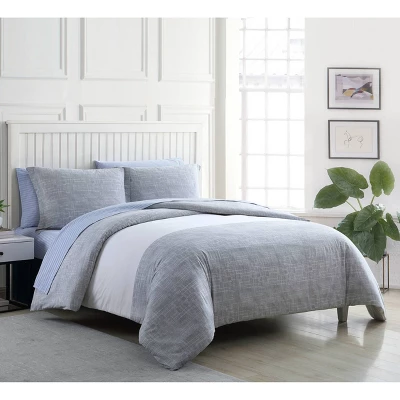 Poppy & Fritz Connery Stripe Gray Duvet Cover Set 1 Poppy & Fritz Connery Stripe Gray Duvet Cover Set