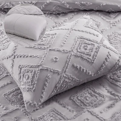 Cotton Chenille Duvet Cover Set, 3PCS Boho Geometric Chenille Clipped Jacquard Farmhouse Duvet Cover Set 5 Cotton Chenille Duvet Cover Set, 3PCS Boho Geometric Chenille Clipped Jacquard Farmhouse Duvet Cover Set - Image 5