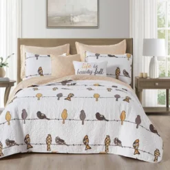 7pc Rowley Birds Quilt Set - Lush Décor -Bedding Store GUEST a351840f 3d2f 410a 9353 63d7d2746fa7