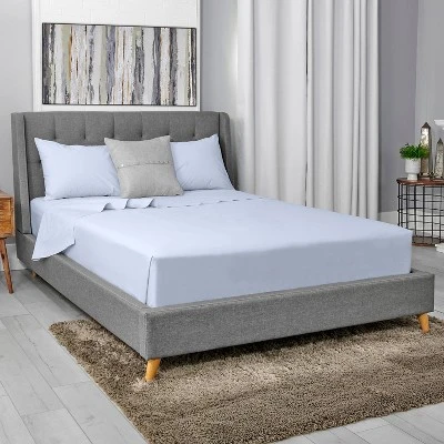 King 300 Thread Count Clean Performance Solid Sheet Set Blue - Sealy 1 King 300 Thread Count Clean Performance Solid Sheet Set Blue - Sealy