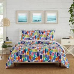 Kate Nelligan For Makers Collective Buoys Quilt Set Blue/Green/Red -Bedding Store GUEST b1860046 7c44 4fe7 a144 f21f37bb6aae