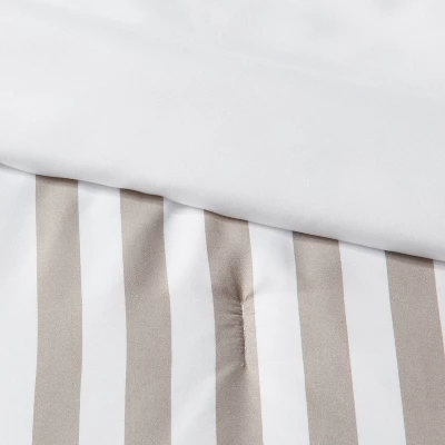 Stripe Microfiber Reversible Comforter & Sheet Set Gray - Room Essentials™ 4 Stripe Microfiber Reversible Comforter & Sheet Set Gray - Room Essentials™ - Image 4