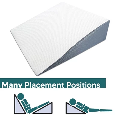 Continental Sleep, Bed Wedge Pillow With High Density Foam, Stylish Chic Jacquard Cover, Wedge Pillow For Sleeping, Reading, Watching TV, 24", White 4 Continental Sleep, Bed Wedge Pillow With High Density Foam, Stylish Chic Jacquard Cover, Wedge Pillow For Sleeping, Reading, Watching TV, 24", White - Image 4