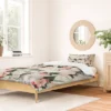 Floral Iveta Abolina Carmella Crème Duvet Cover Set Green - Deny Designs