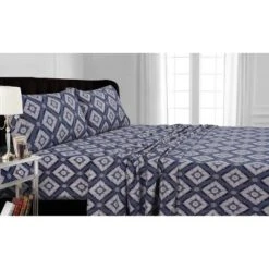 Printed Pattern Extra Deep Pocket 200 GSM Flannel Sheet Set - Tribeca Living