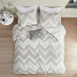 Keaton Cotton Clip Jacquard Duvet Cover Set Gray - Urban Habitat 19 Keaton Cotton Clip Jacquard Duvet Cover Set Gray - Urban Habitat -Bedding Store GUEST c40f08b5 0e5a 48e1 a9e7 e9fcb3be0b98