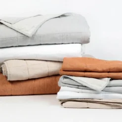 French Linen Quilted Sham Set | BOKSER HOME -Bedding Store GUEST c46e3bbd 70b3 4a81 bffd 3c4ca1d4435e