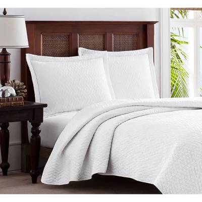 Solid Quilt & Sham Set White - Tommy Bahama 1 Solid Quilt & Sham Set White - Tommy Bahama
