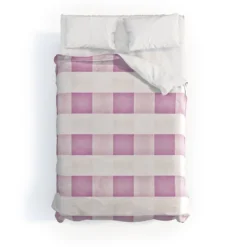 Farmhouse Shabby Gingham Checkered Plaid Monika Strigel Duvet Cover Set Purple/White - Deny Designs -Bedding Store GUEST cbe2e9d6 4cee 49d7 8ab6 2ecaeb4de215