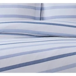 Curtis Stripe Duvet Cover Set White/Gray - Truly Soft
