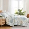 Southshore Fine Living Tropic Leaf Blue Oversized Reversible Ultra-soft Duvet Cover Set With Shams