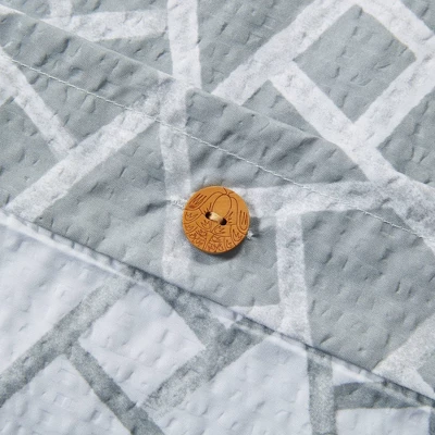 Soho Geo Reversible Duvet Cover Set Gray/White - N Natori 8 Soho Geo Reversible Duvet Cover Set Gray/White - N Natori - Image 8