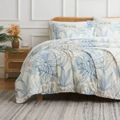 Southshore Fine Living Tropic Leaf Blue Oversized Reversible Ultra-soft Duvet Cover Set With Shams -Bedding Store GUEST d5b90a39 daa8 427e b488 dd036b89860e