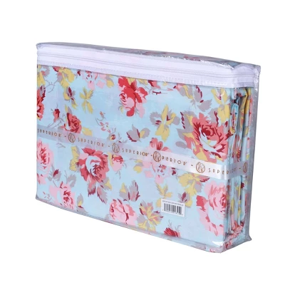 Soft 300 Thread Count Cotton Duvet Cover Bed Set With Pillow Shams, Vintage Floral Or Solid Bedding Bohemian Wildflower By Blue Nile Mills 4 Soft 300 Thread Count Cotton Duvet Cover Bed Set With Pillow Shams, Vintage Floral Or Solid Bedding Bohemian Wildflower By Blue Nile Mills - Image 4