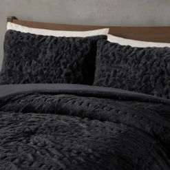 Madison Park 3pc Full/Queen Dakota Ruched Fur Down Alternative Comforter Set Black -Bedding Store GUEST fc98f132 34e0 4e17 8166 23907c2f6682